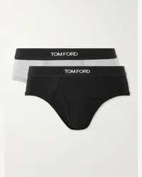 Tom Ford Confezione da due slip in misto cotone e modal stretch Nero