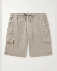 Vilebrequin Shorts cargo a gamba dritta in lino con coulisse Neutri