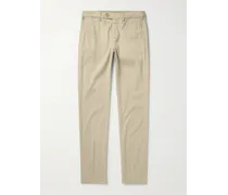 Pantaloni slim-fit in twill di misto lyocell e cotone stretch tinti in capo