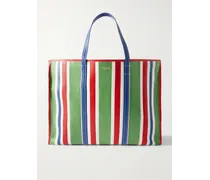 Tote bag in pelle a righe con logo Chatelet