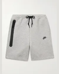 Nike Shorts a gamba dritta in Tech Fleece di misto cotone con coulisse e logo Grigio