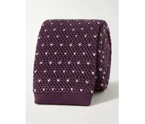 Cravatta in maglia di seta ricamata, 6 cm