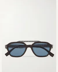 Fendi Occhiali da sole in acetato stile aviator Nero