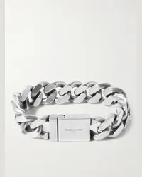 Saint Laurent Bracciale a catena in metallo argentato Argento