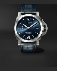 OFFICINE PANERAI Orologio automatico 40 mm in acciaio inossidabile con cinturino in alligatore Luminor Marina Quaranta, N. No. PAM01270 Blu