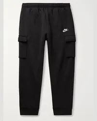 Nike Pantaloni sportivi cargo slim-fit a gamba affusolata in jersey di misto cotone Sportswear Club Nero