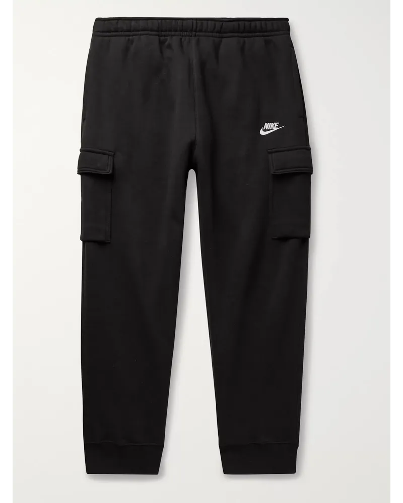 Nike Pantaloni sportivi cargo slim-fit a gamba affusolata in jersey di misto cotone Sportswear Club Nero