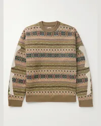 KAPITAL Pullover in misto lana Fair Isle Arancione