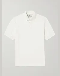 Brunello Cucinelli Polo slim-fit in cotone piqué Bianco