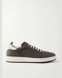 Officine Creative Italia Sneakers in camoscio con finiture in pelle The Answer 002 Grigio