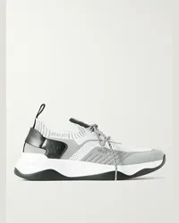 Berluti Sneakers in maglia stretch con finiture in pelle Venezia Bianco