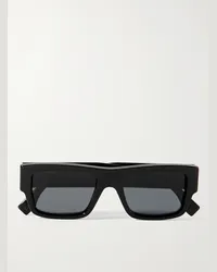 Fendi Occhiali da sole in acetato con montatura D-frame Signature Nero