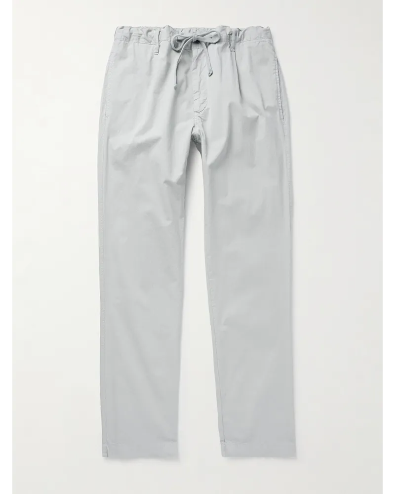 Hartford Pantaloni slim-fit a gamba dritta in cotone con coulisse Tanker Grigio