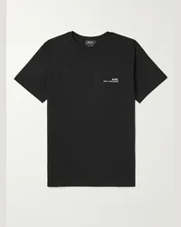 A.P.C. T-shirt in jersey di cotone con logo Nero