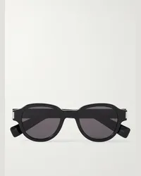 Saint Laurent Occhiali da sole in acetato con montatura rotonda New Wave Nero