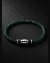 Chopard Bracciale in pelle intrecciata e metallo argentato Classic Racing Verde