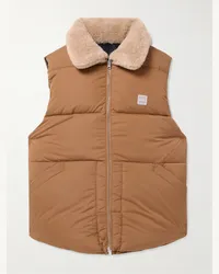 A.P.C. Gilet imbottito in shell riciclato trapuntato con finiture in shearling Neutri