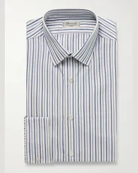 Charvet Camicia in cotone Oxford a righe Blu