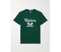 Wimbledon T-shirt in jersey di misto cotone riciclato con logo