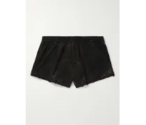 Balenciaga Shorts a gamba dritta in jersey di cotone effetto consumato e scolorito Nero