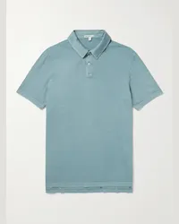 James Perse Polo in jersey di cotone Supima Blu