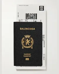 Balenciaga Portafoglio in pelle con logo impresso Passport Nero