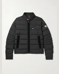 Moncler Piumino trapuntato in shell con finiture in gros-grain e logo applicato Nero