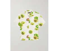 Camicia in crêpe floreale con colletto convertibile Avery