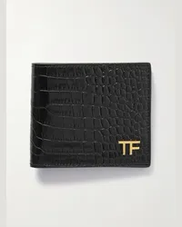 Tom Ford Portafoglio in pelle effetto coccodrillo Nero