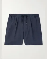 Ralph Lauren Shorts a gamba dritta in misto seta e lino con coulisse Dorset Blu