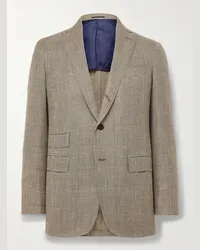 Sid Mashburn Blazer slim-fit in misto cotone, seta e lino nattè principe di Galles Virgil No.2 Marrone