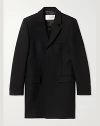 Saint Laurent Cappotto slim-fit in lana Nero