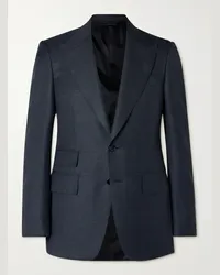 Tom Ford Giacca slim-fit in misto lana, mohair, lino e seta Shelton Blu