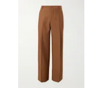 Pantaloni a gamba dritta in lana con pinces