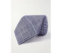 Cravatta in misto lino e seta jacquard, 8 cm