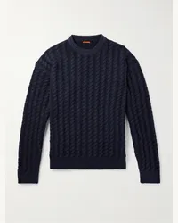 BARENA Pullover in misto lana a trecce Maino Blu