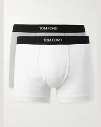 Tom Ford Confezione da due boxer in jersey di cotone stretch Bianco