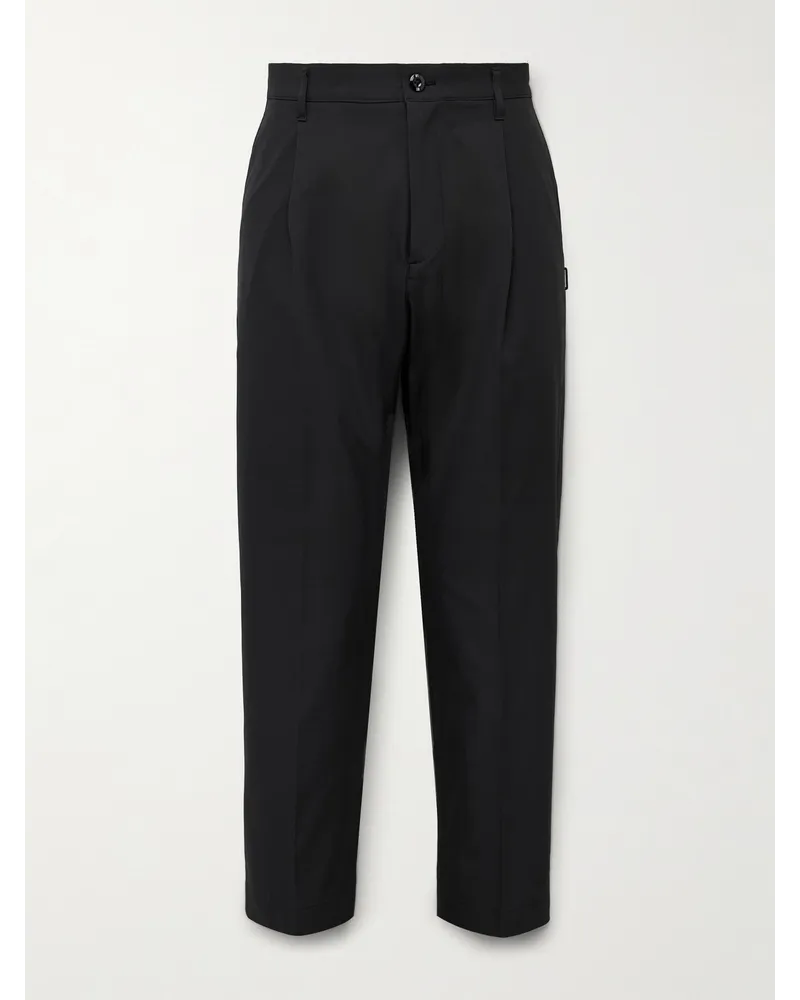 Neighborhood Pantaloni a gamba affusolata in twill con pinces Nero