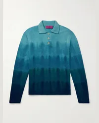 The Elder Statesman Polo in cashmere ombré Rugby Blu