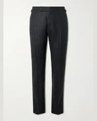 Tom Ford Pantaloni gessati a gamba dritta in lana Shelton Grigio