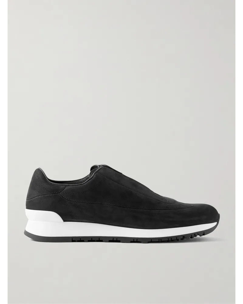 John Lobb Sneakers slip-on in nubuck Lift Nero