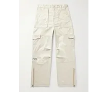 Pantaloni cargo in tessuto scamosciato con logo applicato Pondrey