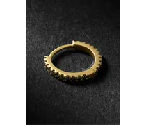 Orecchino singolo 8 mm a cerchio in oro 18 carati e diamanti Eternity