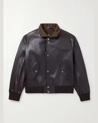 Loro Piana Bomber in pelle Johnie Marrone