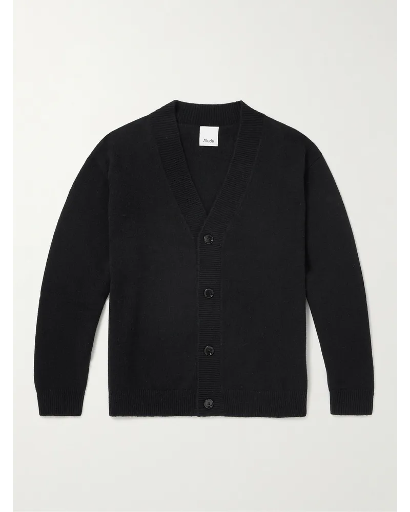 ALLUDE Cardigan in misto lana vergine e cashmere Nero