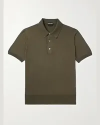 Tom Ford Polo slim-fit in cotone Verde