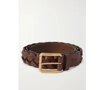 Cintura in pelle intrecciata Heritage, 3,5 cm