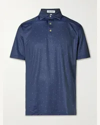 Peter Millar Polo da golf in jersey tecnico stampato North Star Blu