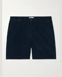 MR P. Shorts a gamba dritta in velluto a coste di misto cotone biologico Blu