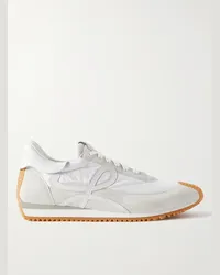 Loewe Sneakers in pelle scamosciata e nylon con finiture in pelle Flow Runner Bianco